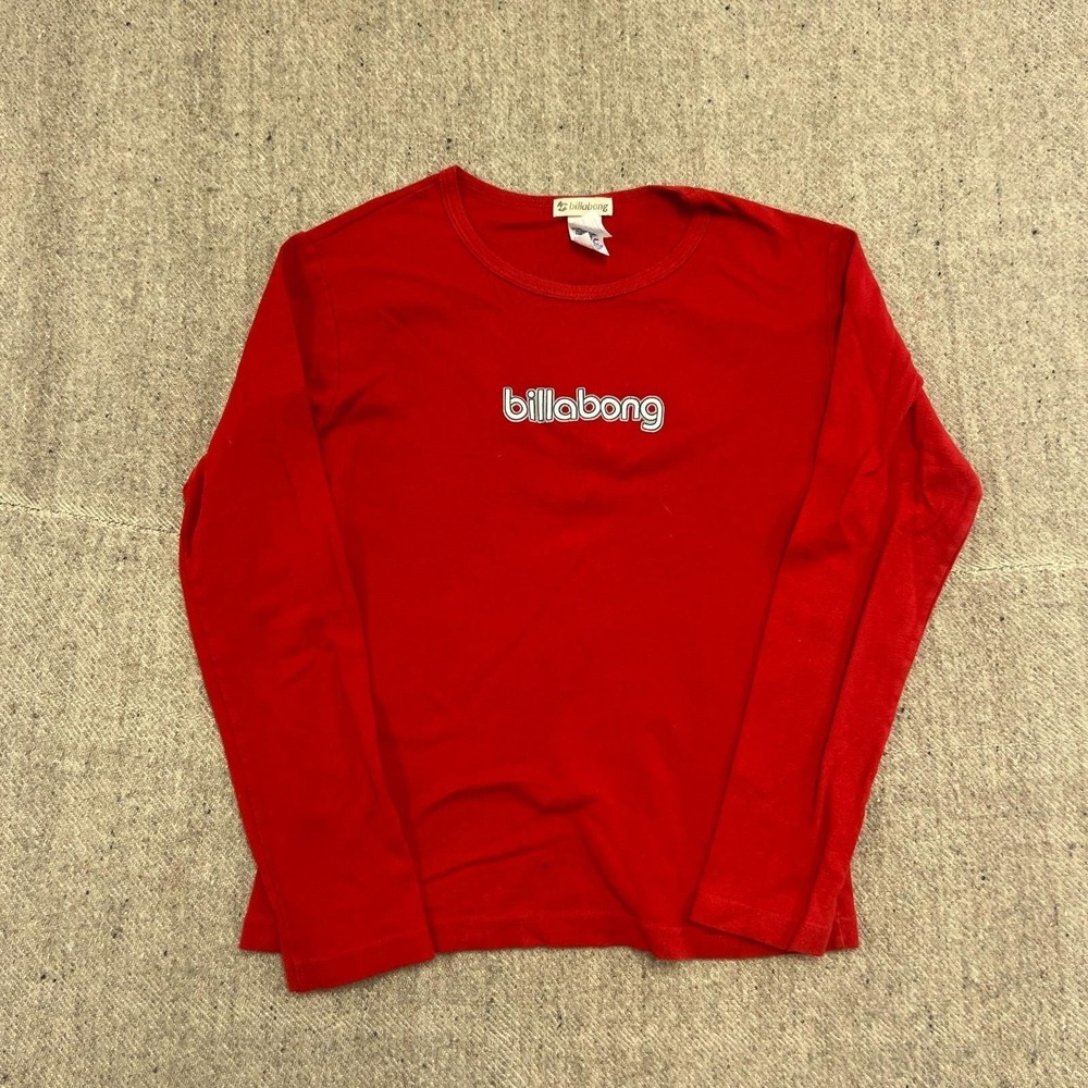 Vintage Billabong Shirt Women's Large Red 1990s Long Sleeve
